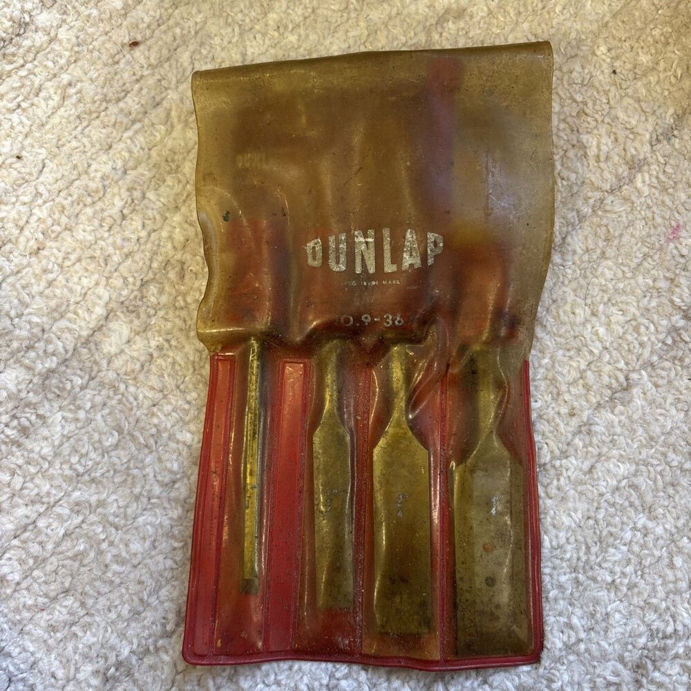Vintage Dunlap Set Of 4 Woodworking Chisels 1";3/4";1/2";1/4" No.3677